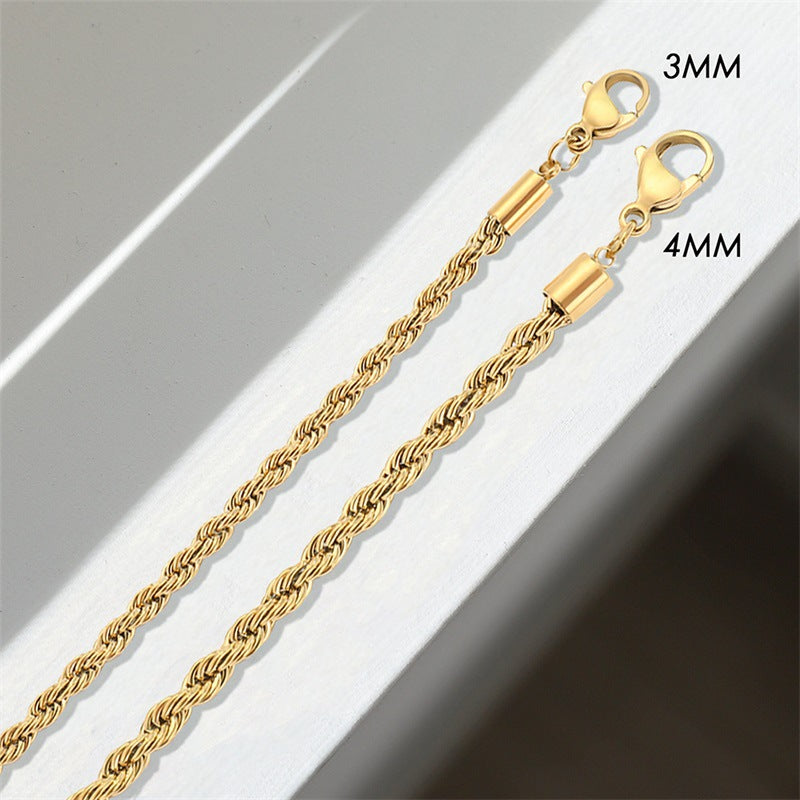 Collier Chaîne Torsadée Plaqué Or Bianca