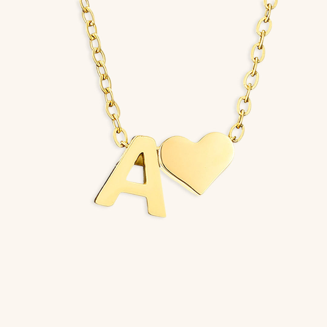 Collier Doré avec Initiale et Cœur