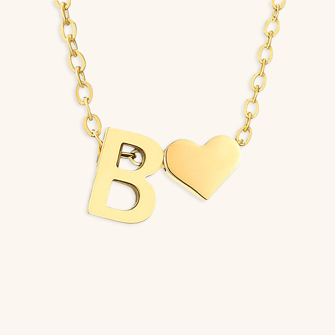 Collier Doré avec Initiale et Cœur