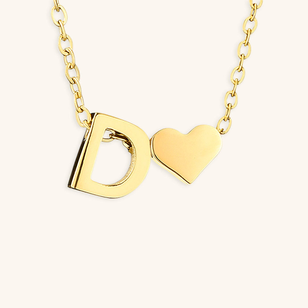 Collier Doré avec Initiale et Cœur