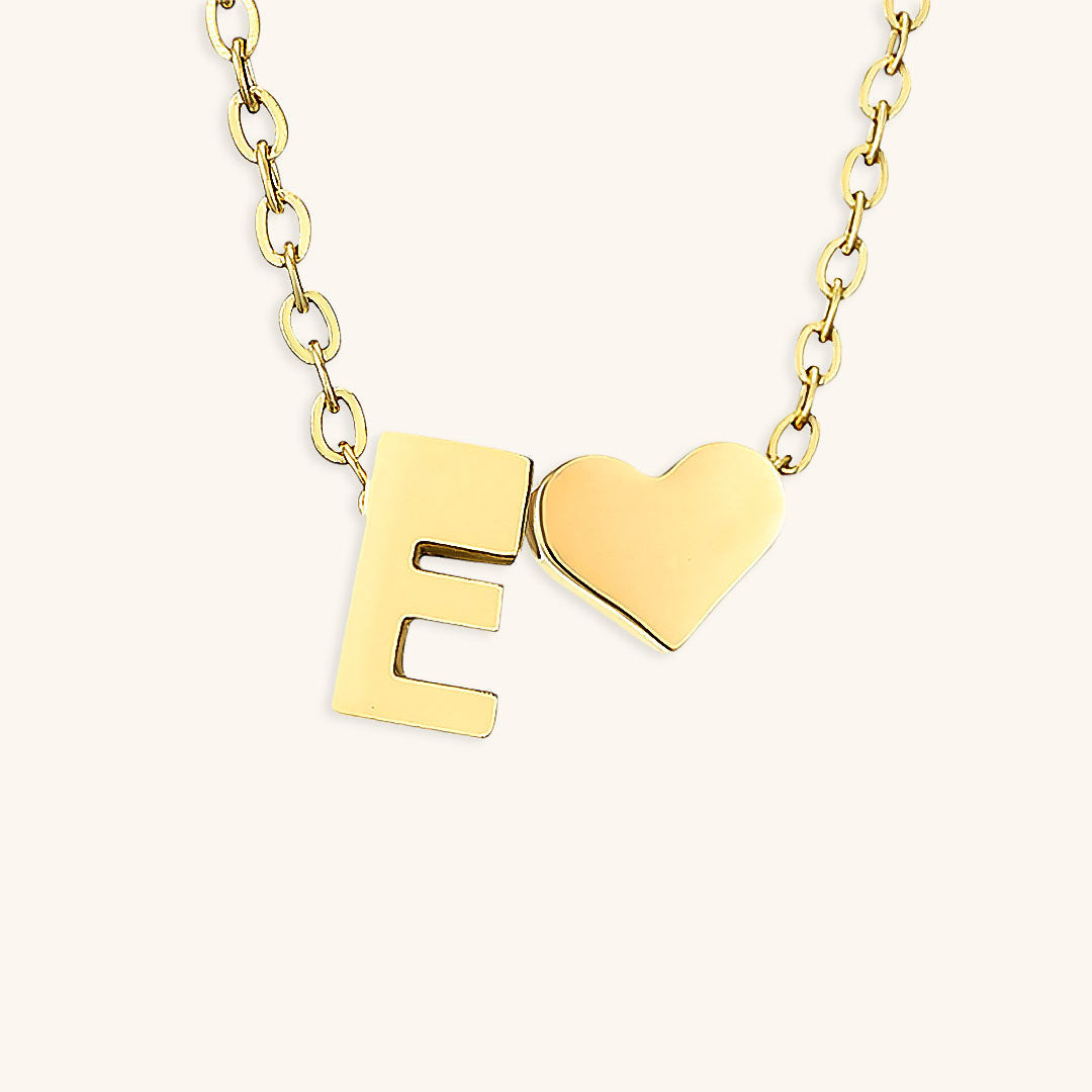 Collier Doré avec Initiale et Cœur