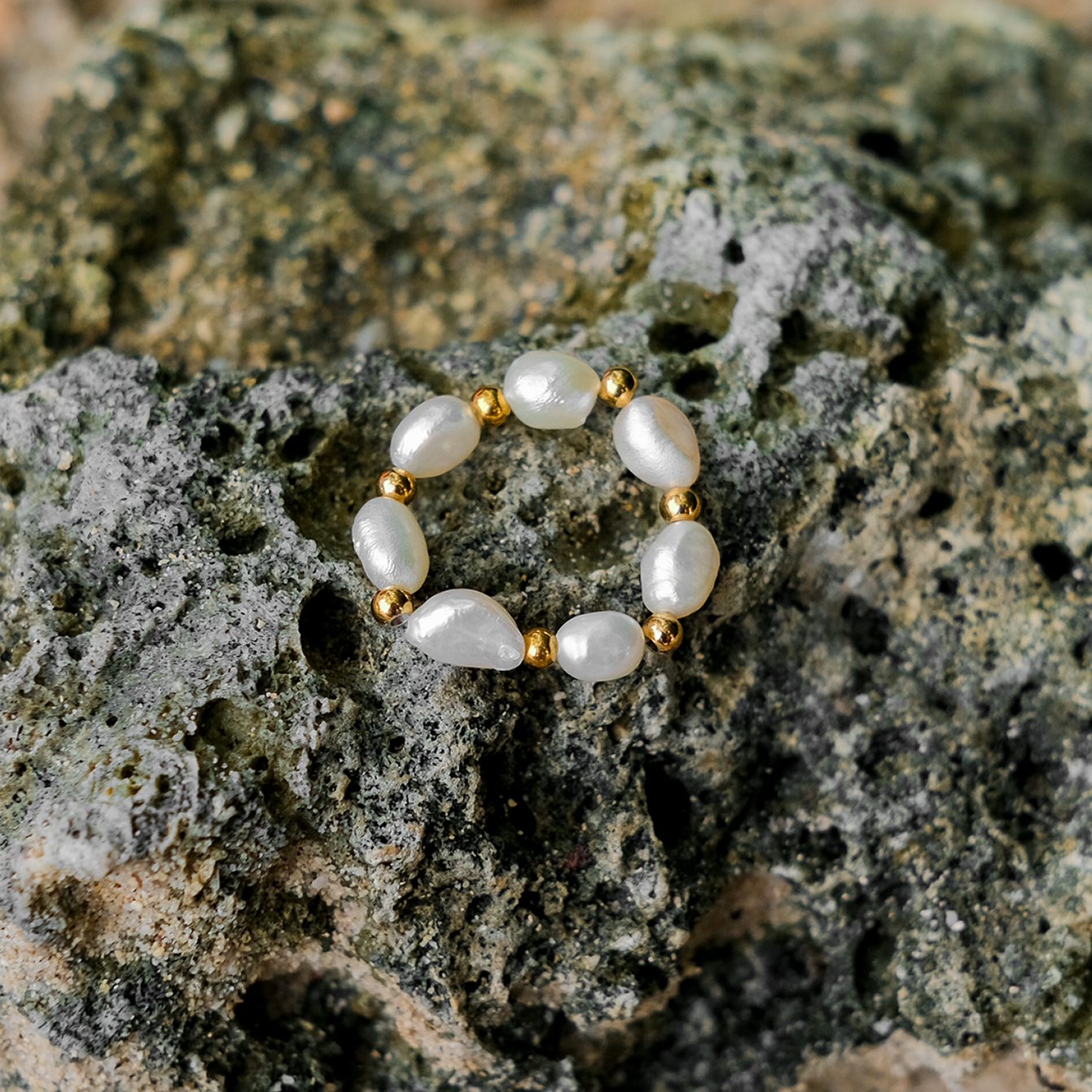 Bague Bande en Perles Fiji