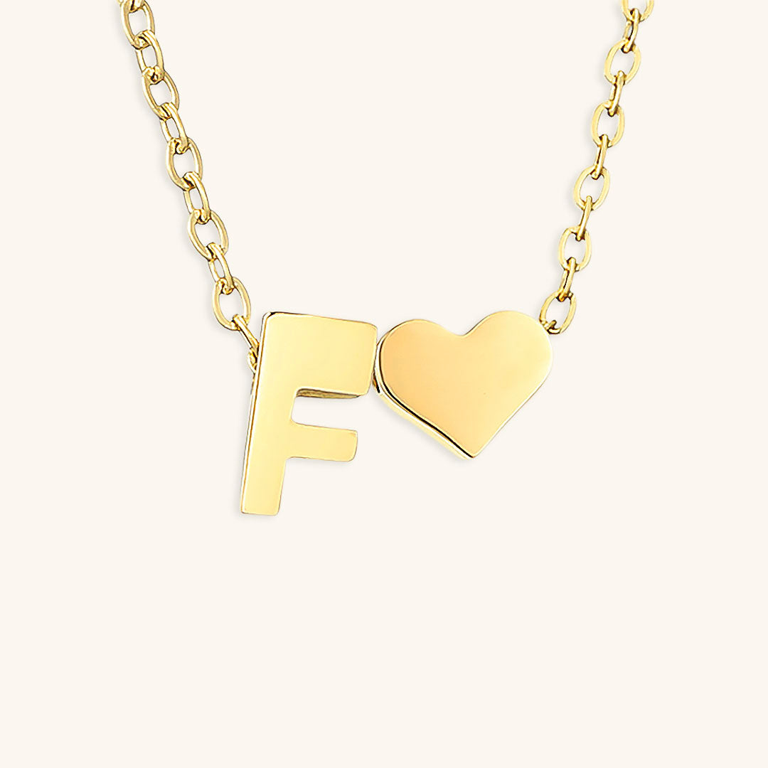 Collier Doré avec Initiale et Cœur