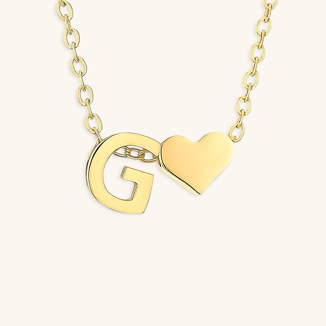 Collier Doré avec Initiale et Cœur
