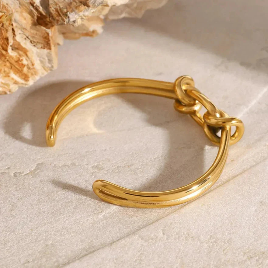 Bracelet Jonc Nœud Plaqué Or Luce