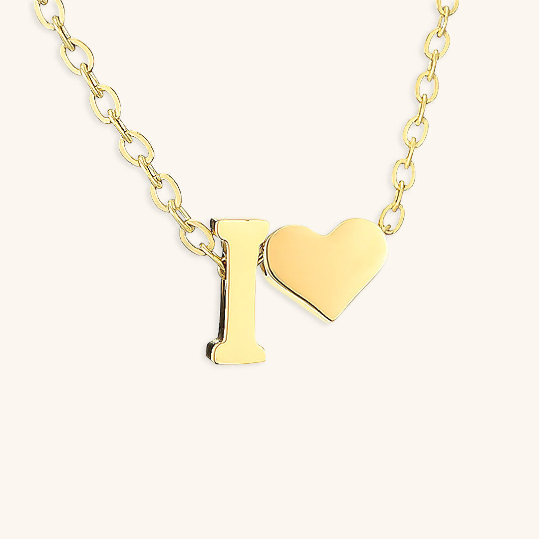 Collier Doré avec Initiale et Cœur