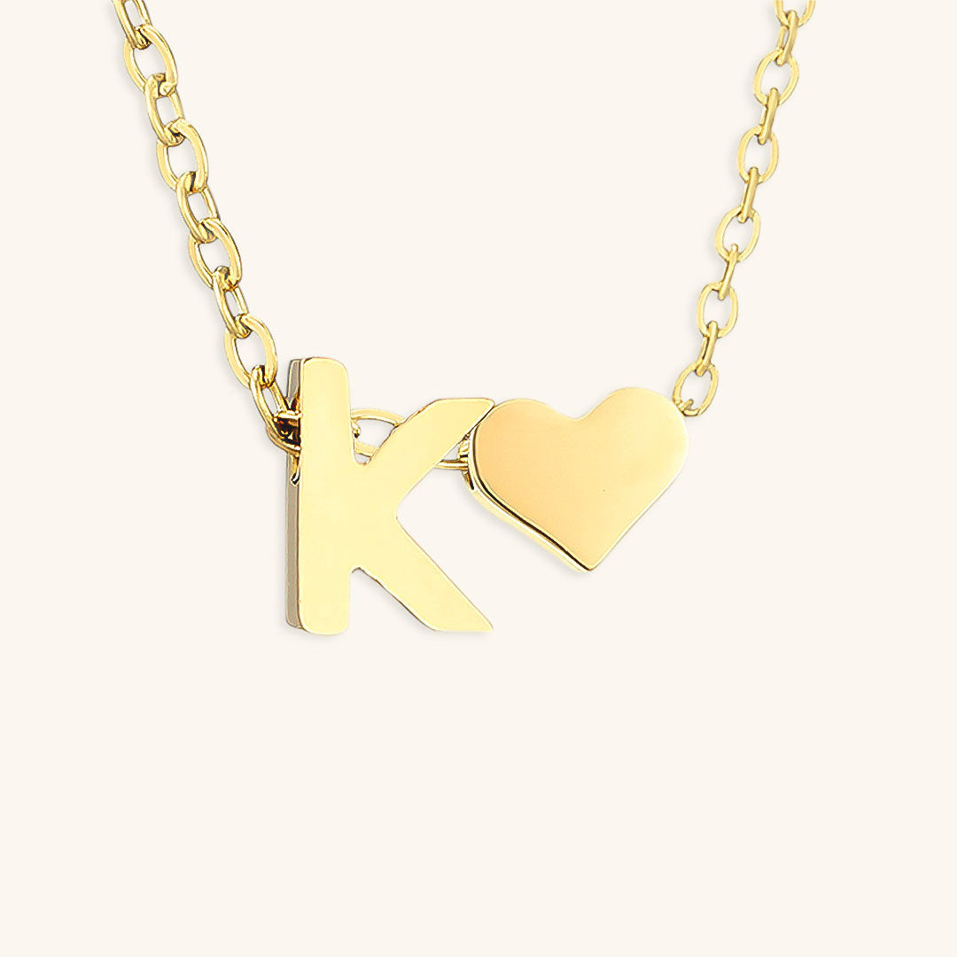 Collier Doré avec Initiale et Cœur