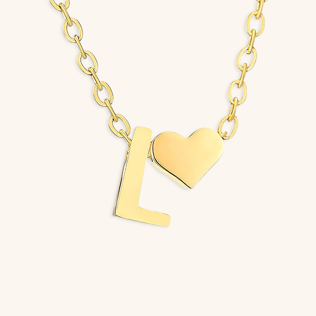 Collier Doré avec Initiale et Cœur