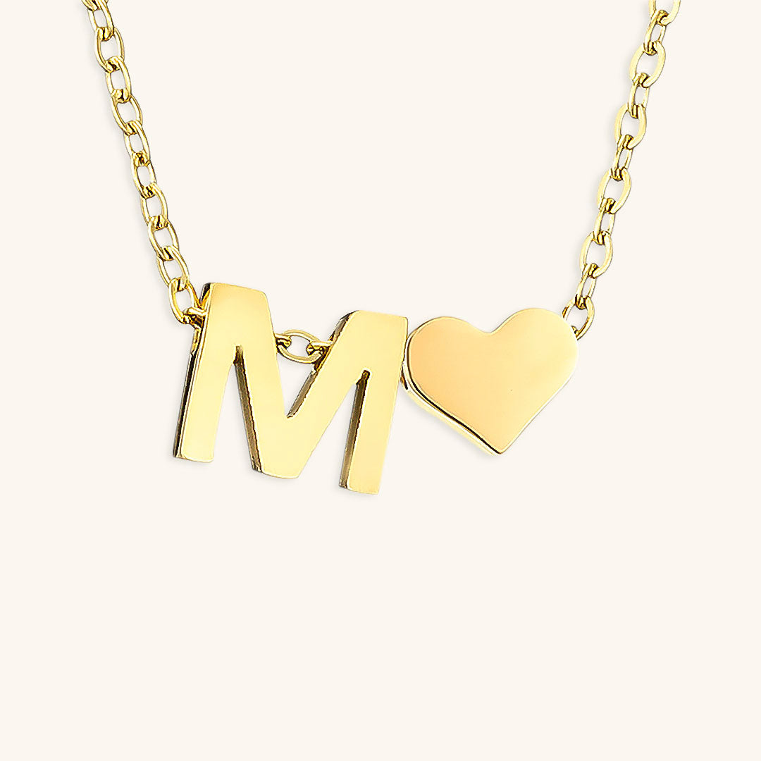Collier Doré avec Initiale et Cœur