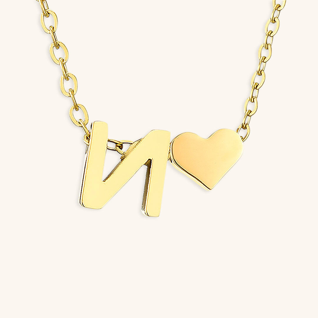 Collier Doré avec Initiale et Cœur