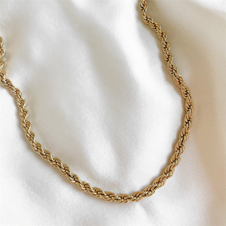 Collier Chaîne Torsadée Plaqué Or Bianca