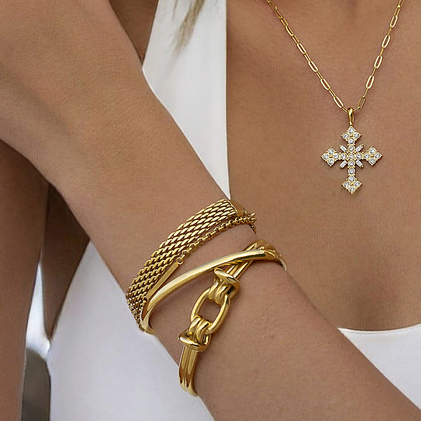 Bracelet Jonc Nœud Plaqué Or Luce
