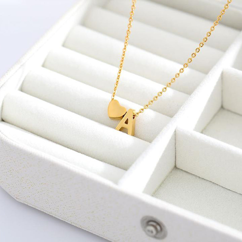 Collier Doré avec Initiale et Cœur