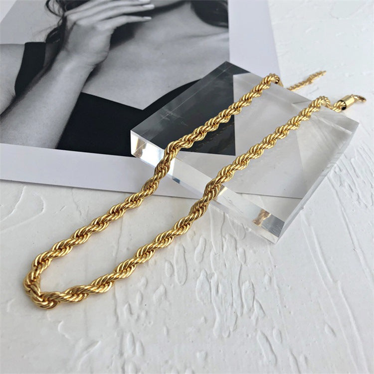 Collier Chaîne Torsadée Plaqué Or Bianca