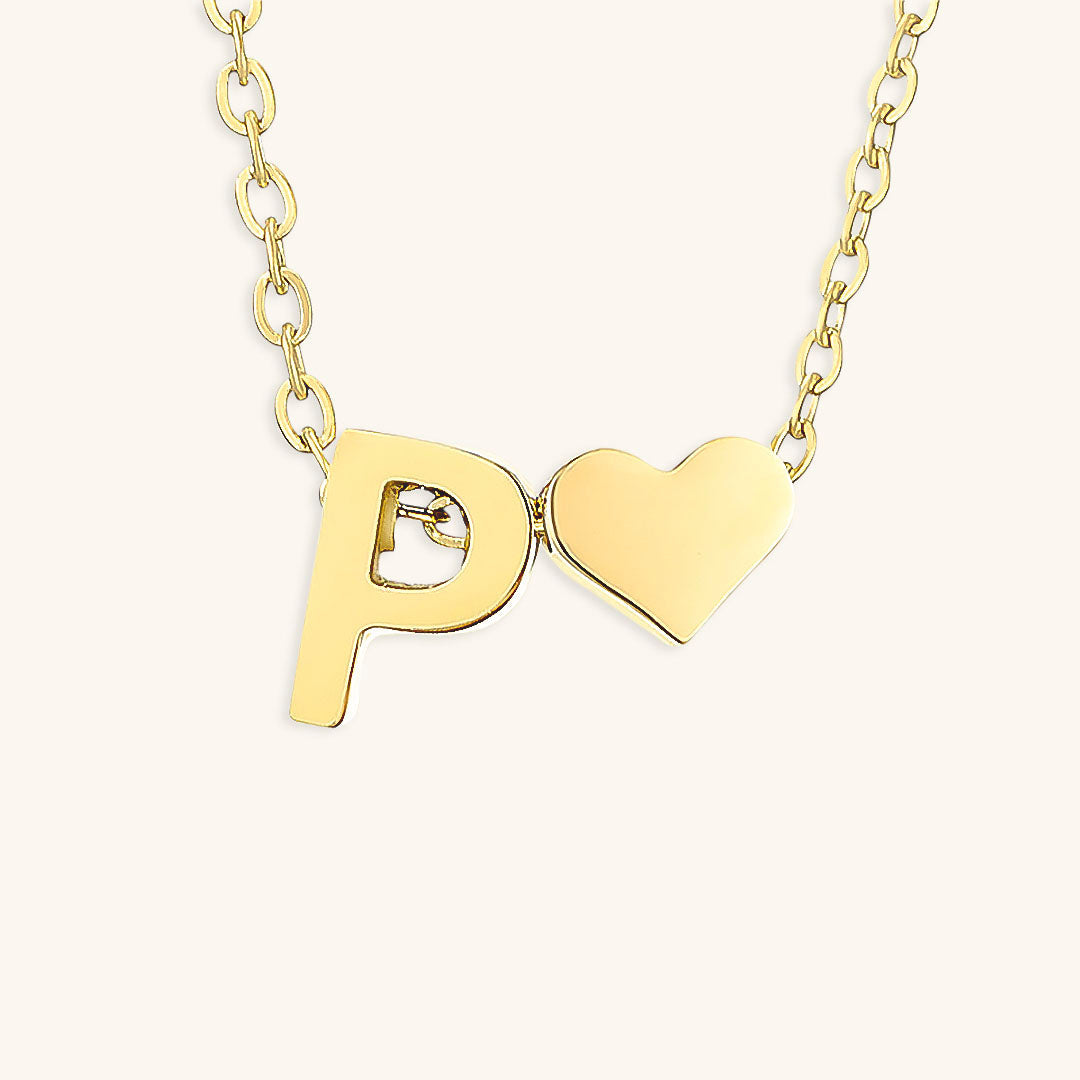 Collier Doré avec Initiale et Cœur