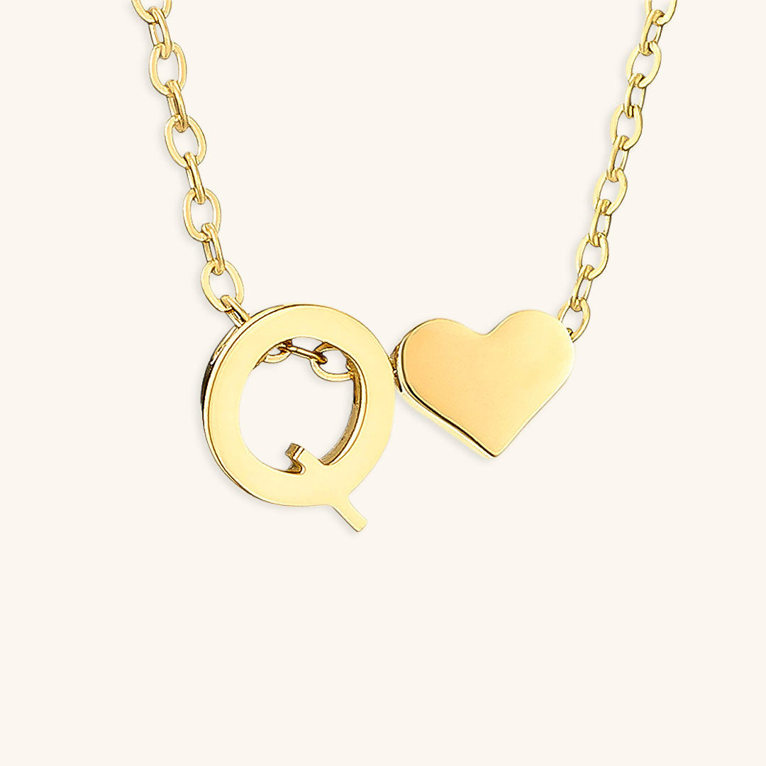 Collier Doré avec Initiale et Cœur