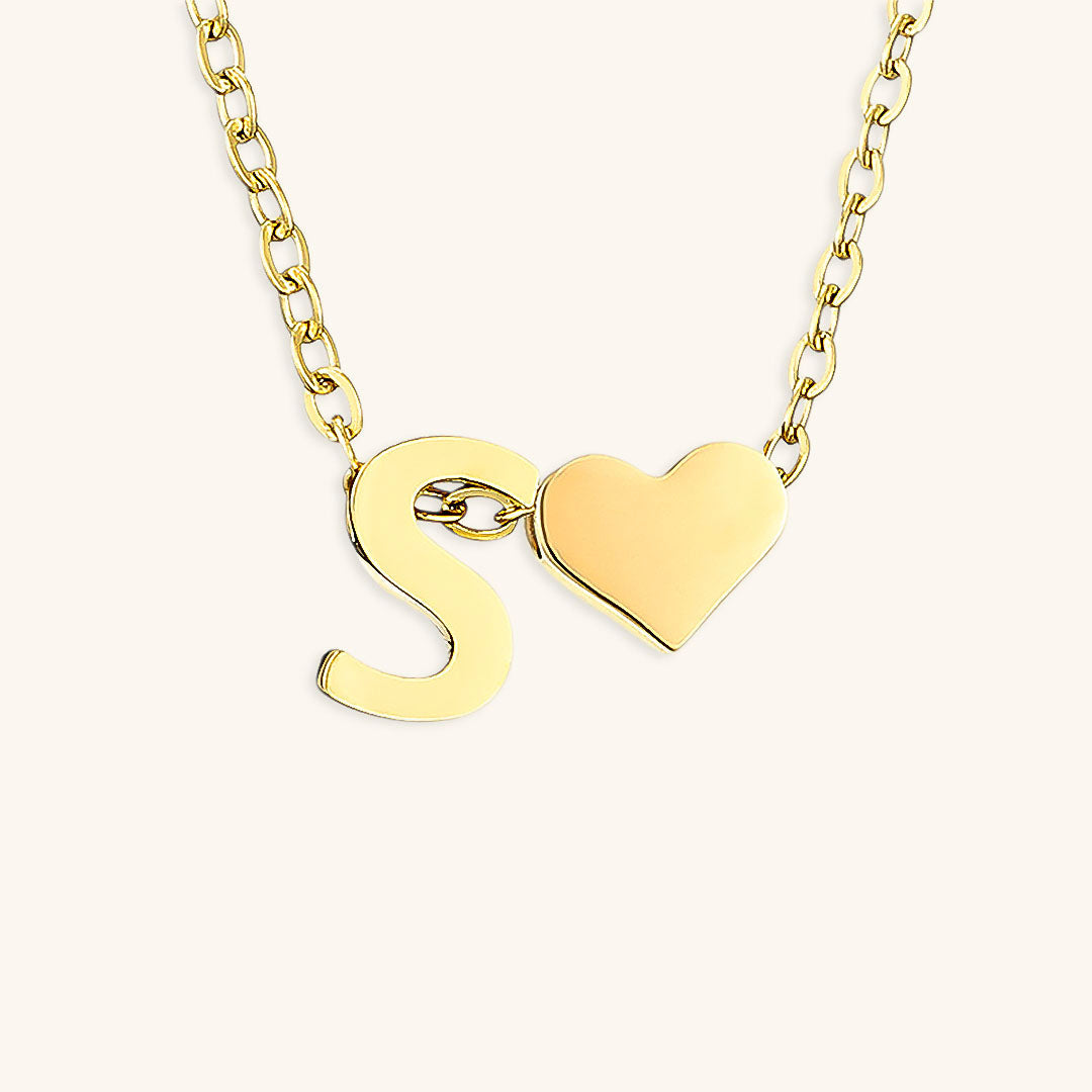 Collier Doré avec Initiale et Cœur