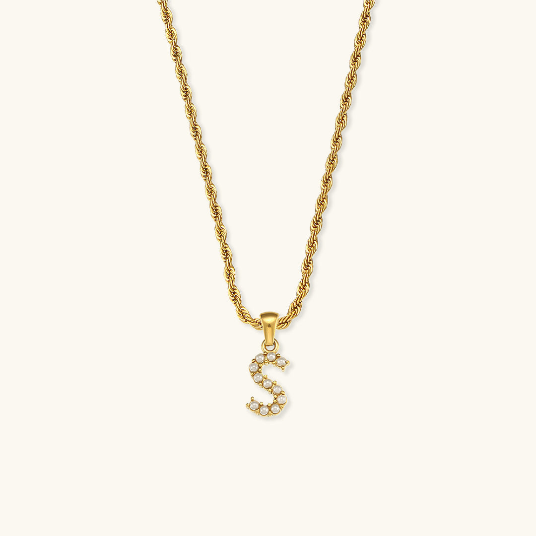 Collier Perle avec Initiale Elodie
