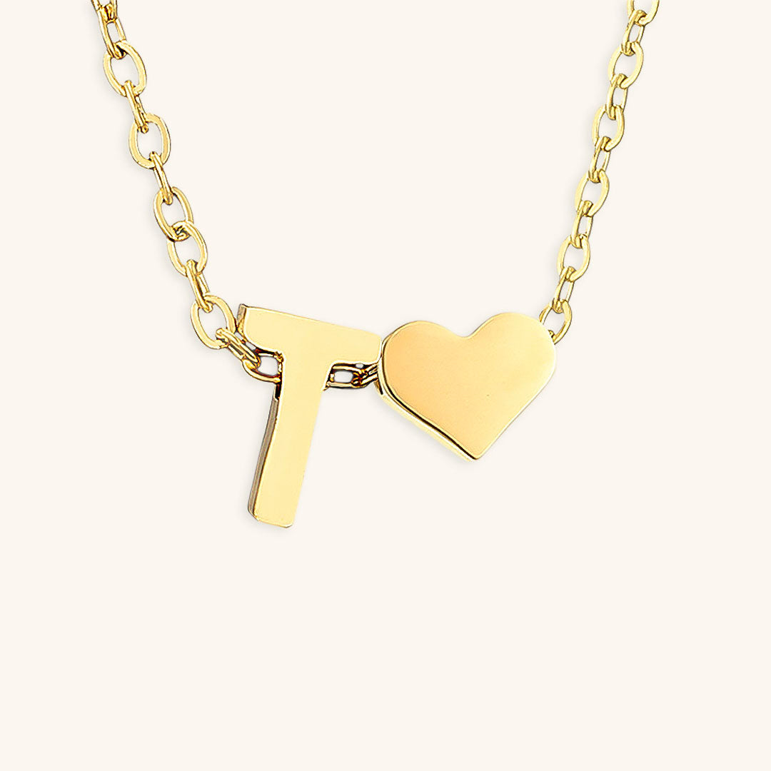 Collier Doré avec Initiale et Cœur