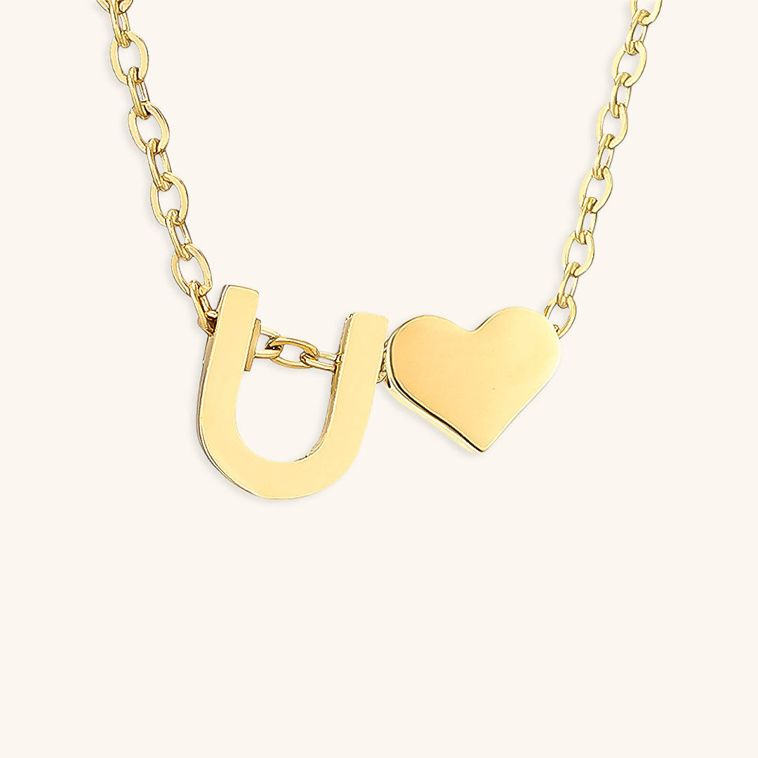 Collier Doré avec Initiale et Cœur