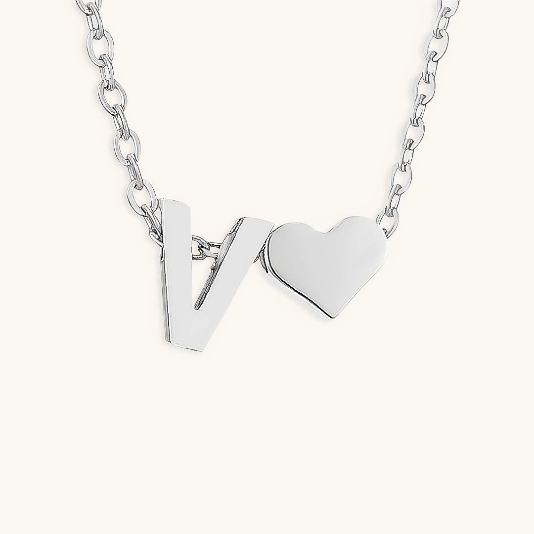 Collier Doré avec Initiale et Cœur