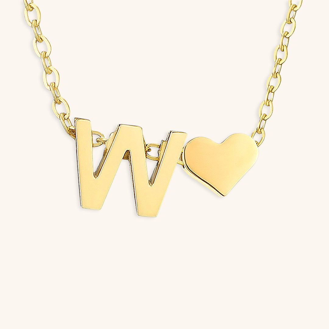 Collier Doré avec Initiale et Cœur
