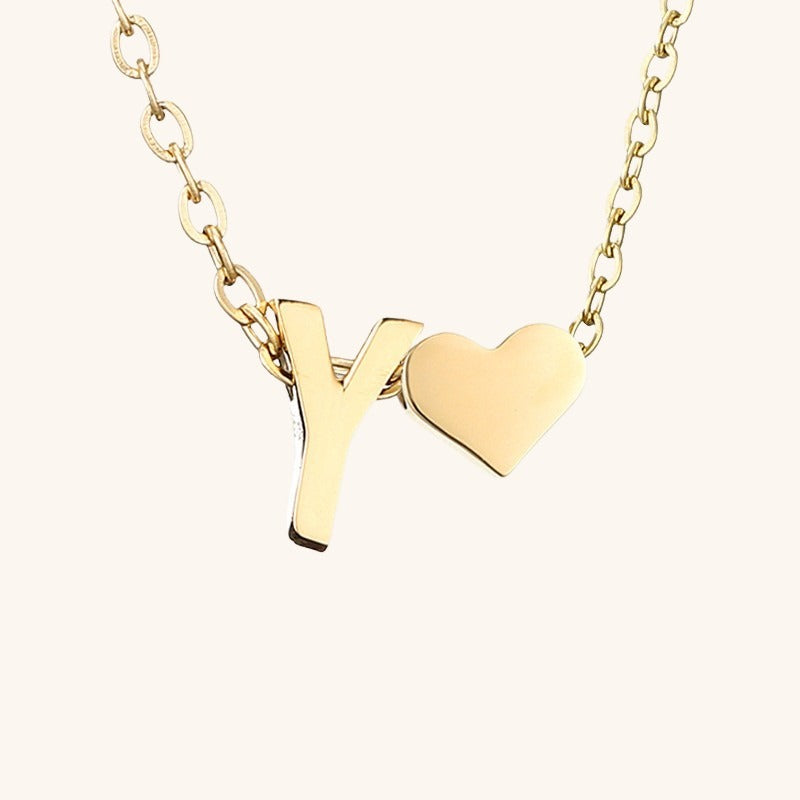 Collier Doré avec Initiale et Cœur