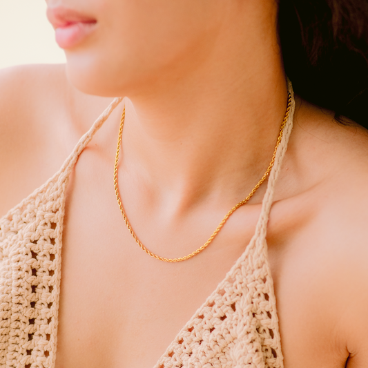 Collier Chaîne Torsadée Plaqué Or Calle
