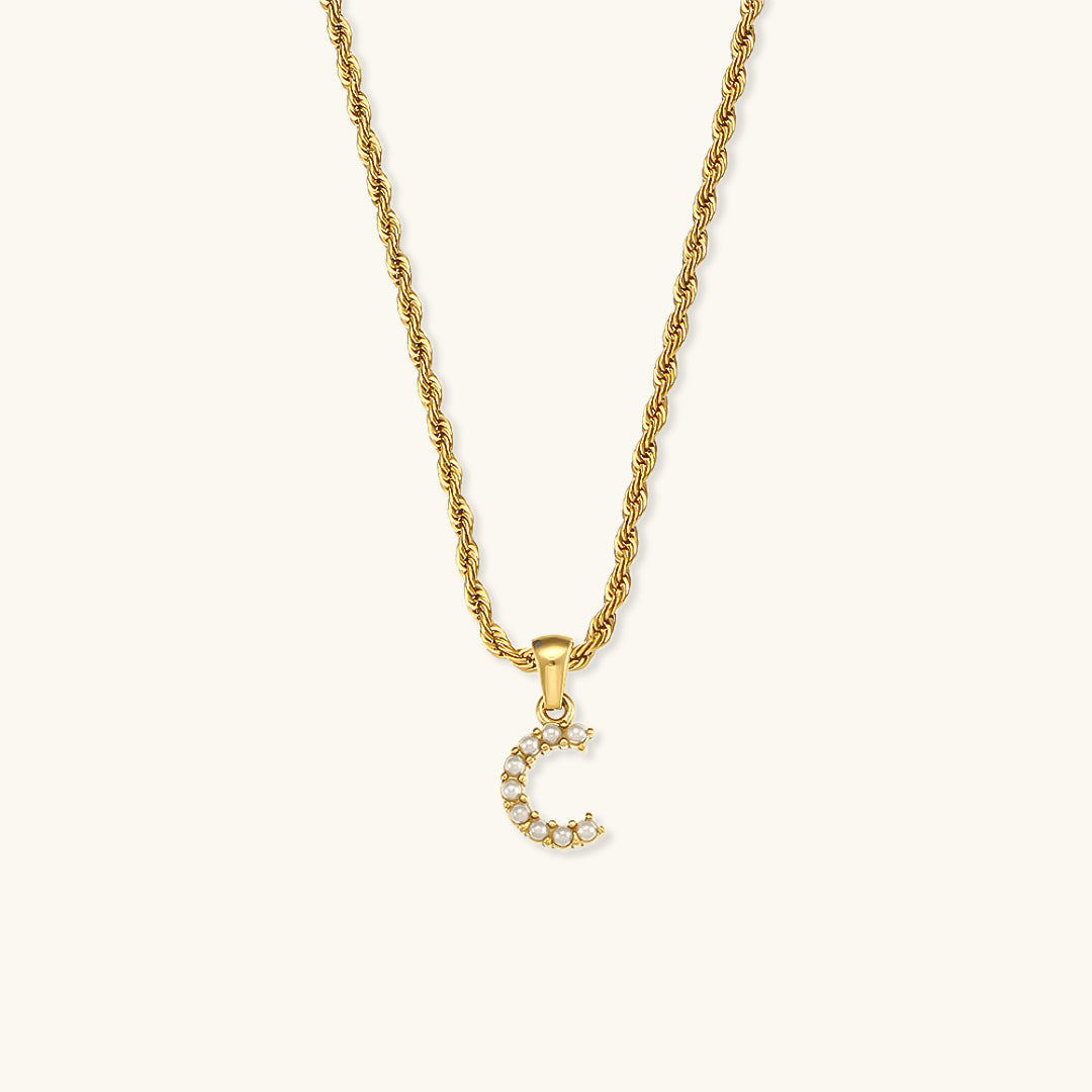 Collier Perle avec Initiale Elodie
