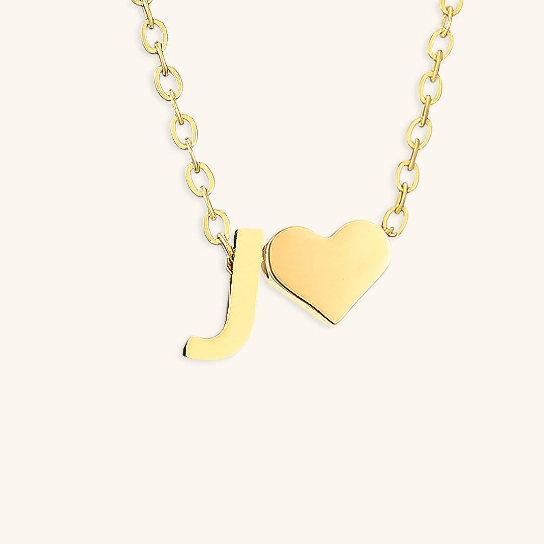 Collier Doré avec Initiale et Cœur
