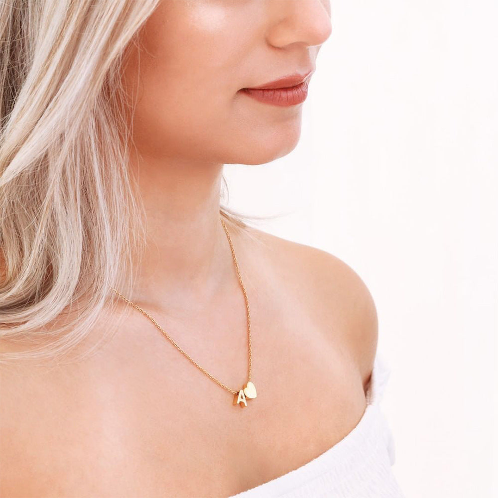 Collier Doré avec Initiale et Cœur