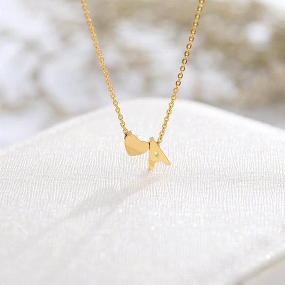 Collier Doré avec Initiale et Cœur
