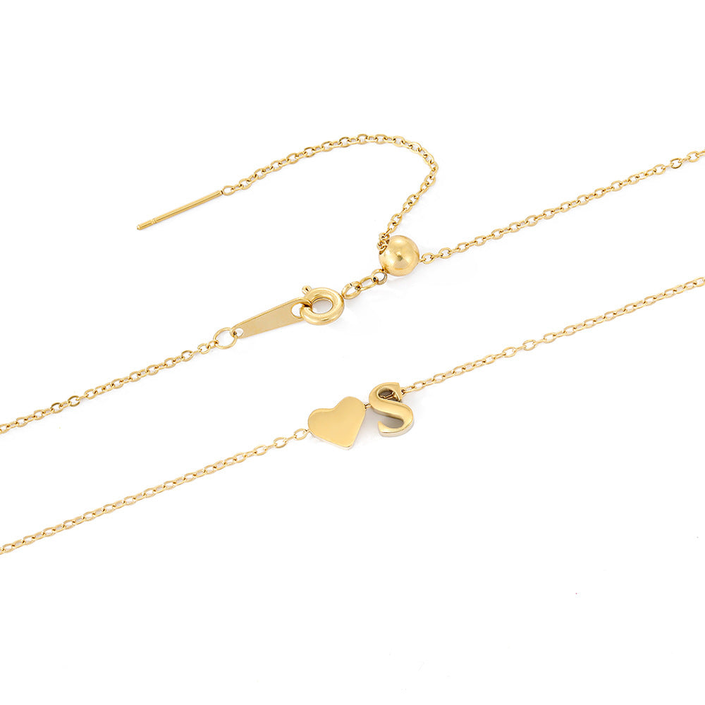 Collier Doré avec Initiale et Cœur