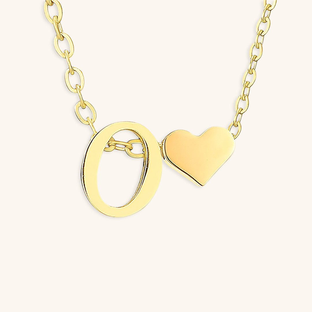 Collier Doré avec Initiale et Cœur