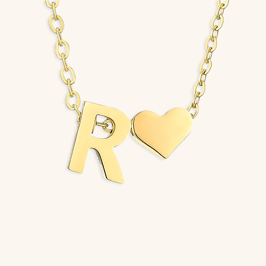 Collier Doré avec Initiale et Cœur