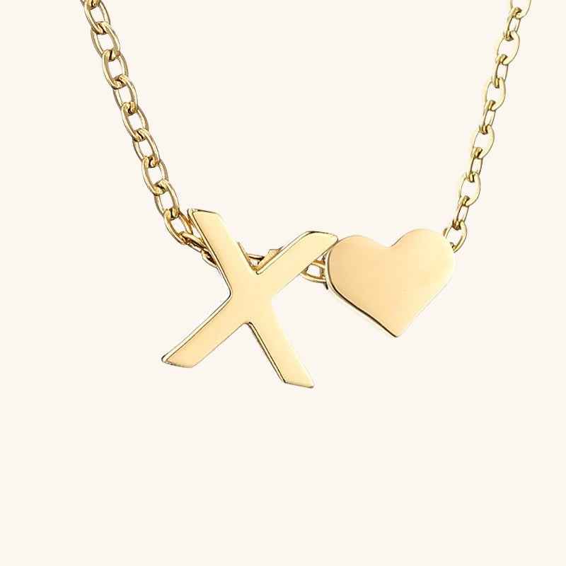 Collier Doré avec Initiale et Cœur