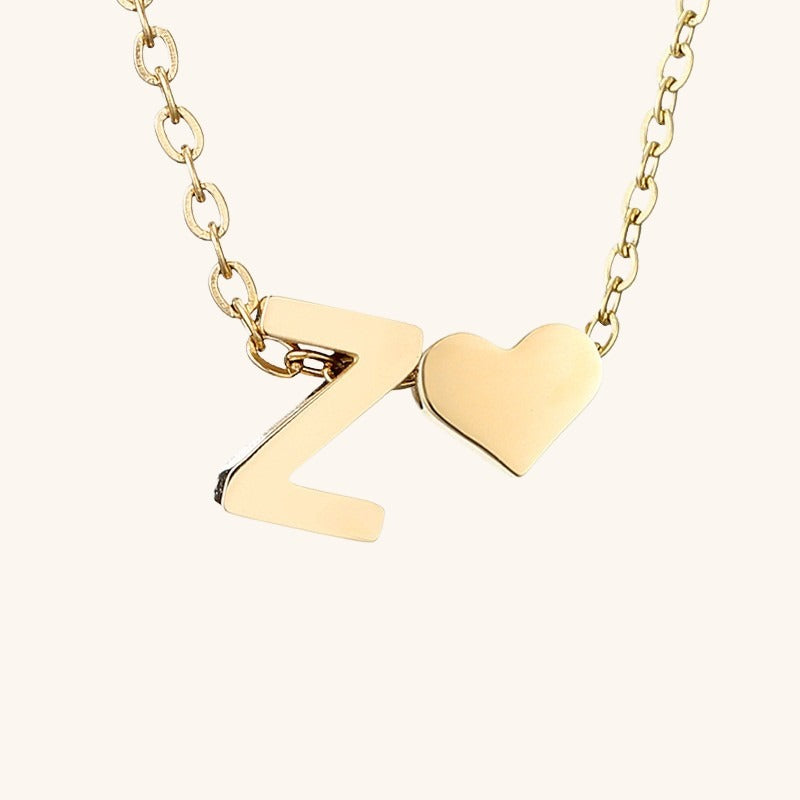 Collier Doré avec Initiale et Cœur